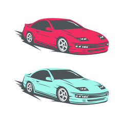 Fototapeta na wymiar Car retro vector modern illustration logo graphic
