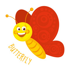 Happy butterfly vector illustration