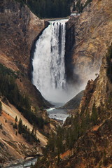 Lower Falls in Grand Canyon of Yellowstone National Park in Wyoming in the USA
