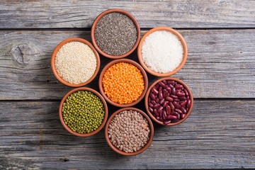 Cereals and beans in bowl