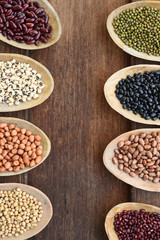 collection of different legumes for background