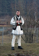 young man in traditional Romanian costume