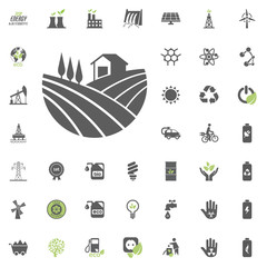 Garden icon. Eco and Alternative Energy vector icon set. Energy source electricity power resource set vector.