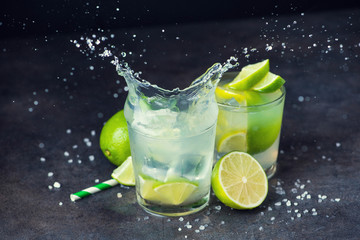 fresh summer caipirinha cocktail