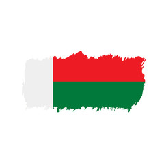 Madagascar flag, vector illustration