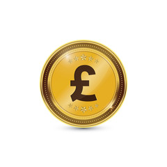Gold coin with Pound sign