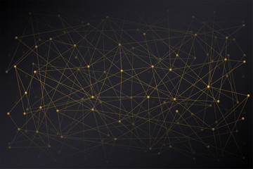 Abstract Digital background of Science or Blockchain. Molecules or blocks are connected in space. Vector Illustration.