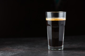 Hot espresso coffee glass