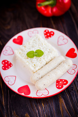 homemade sausages with rice