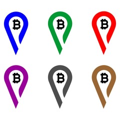 Bitcoin sign icon for internet money. Crypto currency symbol and coin image for using in web projects or mobile applications. Blockchain based secure cryptocurrency. Isolated vector illustration.
