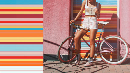 Hipster with bicycle