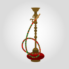vector isolated illustration of an eastern hookah, color 