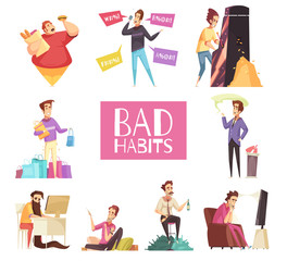 Fototapeta premium Bad Habits Set