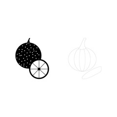 icon Fruits And Vegetables with orange marmalade, navel, vitamin, vegetable and orange grove