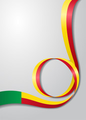 Benin flag wavy background. Vector illustration.