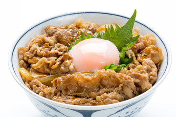 半熟卵入り牛丼