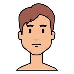 young man shirtless avatar character vector illustration design