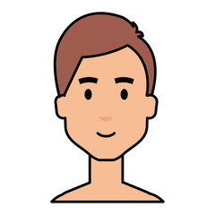 young man shirtless avatar character vector illustration design
