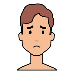 young man shirtless avatar character vector illustration design