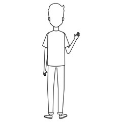 young man model avatar character vector illustration design