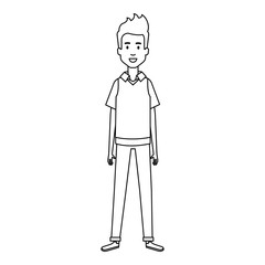 young man model avatar character vector illustration design