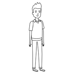 young man model avatar character vector illustration design