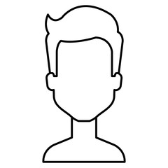 young man shirtless avatar character vector illustration design