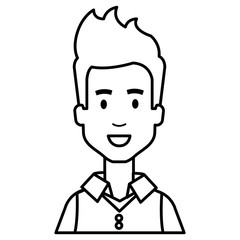 young man model avatar character vector illustration design