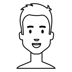 Obraz na płótnie Canvas young man shirtless avatar character vector illustration design