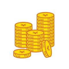 Yen Currency Gold coin Stack. Financial growth concept with golden coin yen. 