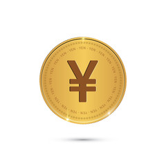 Obraz premium Gold coin with yen Currency sign
