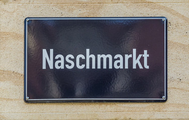 street sign Naschmarkt in Leipzig
