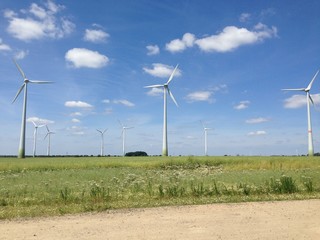 Wind Turbine in a Wind Farm in Europe