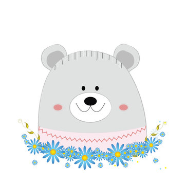 a gray bear  illustration