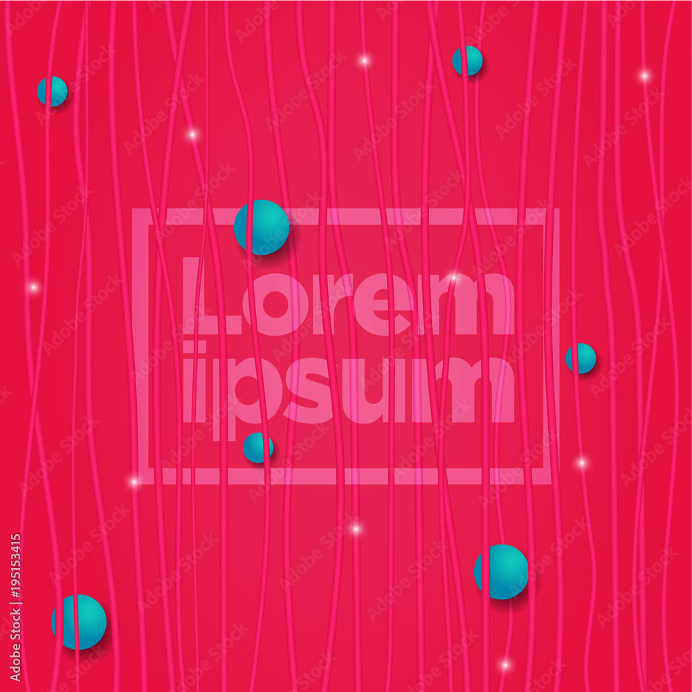 Poster color background with vertical line stripe pattern and luxury circle. vector abstract background