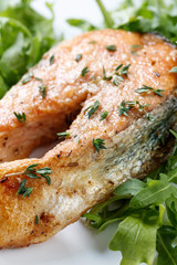 Roasted atlantic salmon .