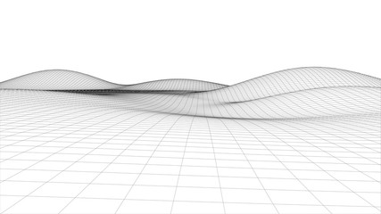 Abstract vector wire frame landscape background