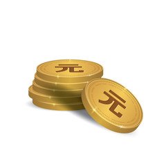 Yuan Currency Gold coin Stack. Financial growth concept with golden coin Yuan.