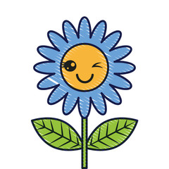 beautiful flower cute kawaii cartoon