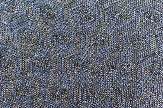 Illustration of metallic silver from whole rings on a white background