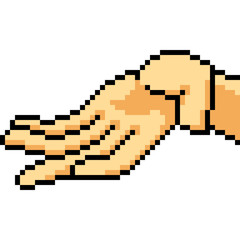 vector pixel art hand gesture