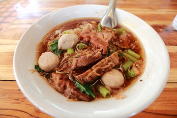 Beef noodles Thai food