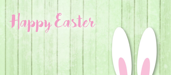 happy easter bunny ears banner