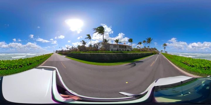 360 vr footage of West Palm Beach moving vehicle 5.2k