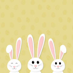 Obraz premium Layout of a card for Easter holiday with happy bunny. Vector.