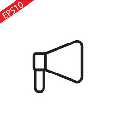 Seo Business Web Outlined Line Icon Vector Megaphone