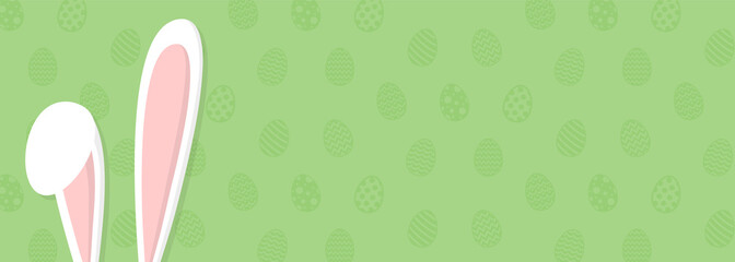 Cute Easter background with bunny and copyspace. Vector.