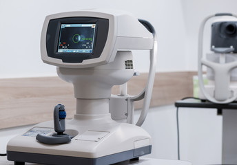diagnostic ophthalmologic equipment. modern medical equipment in eye hospital. medicine concept