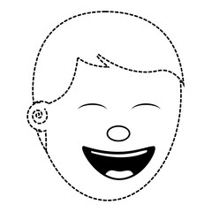 face young man smiling happy character