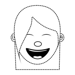 cartoon face woman happy laughing character